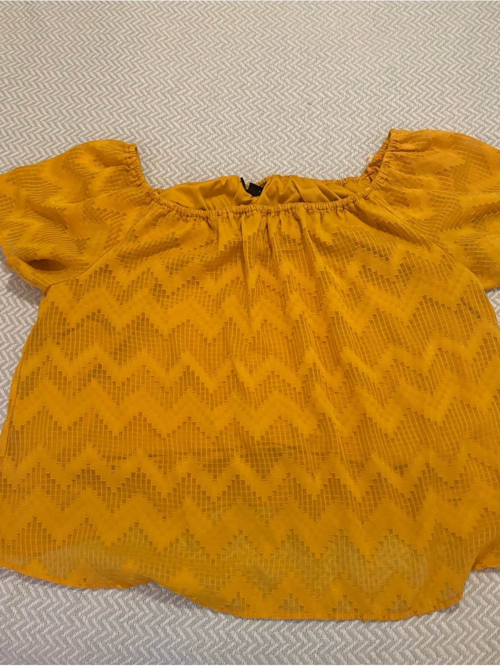 Lane Bryant Women’s Yellow Chevron Top